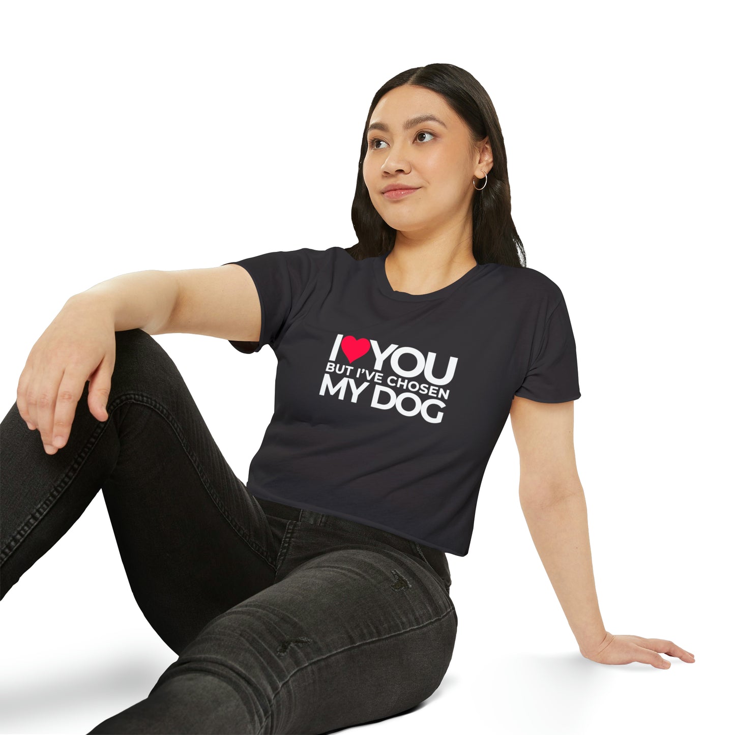 Women's Festival Crop Top "I love you but I've chosen my dog."