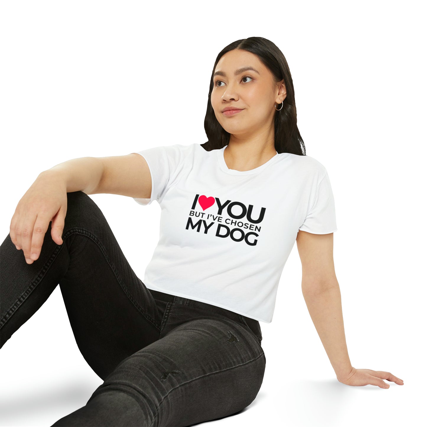 Women's Festival Crop Top "I love you but I've chosen my dog."