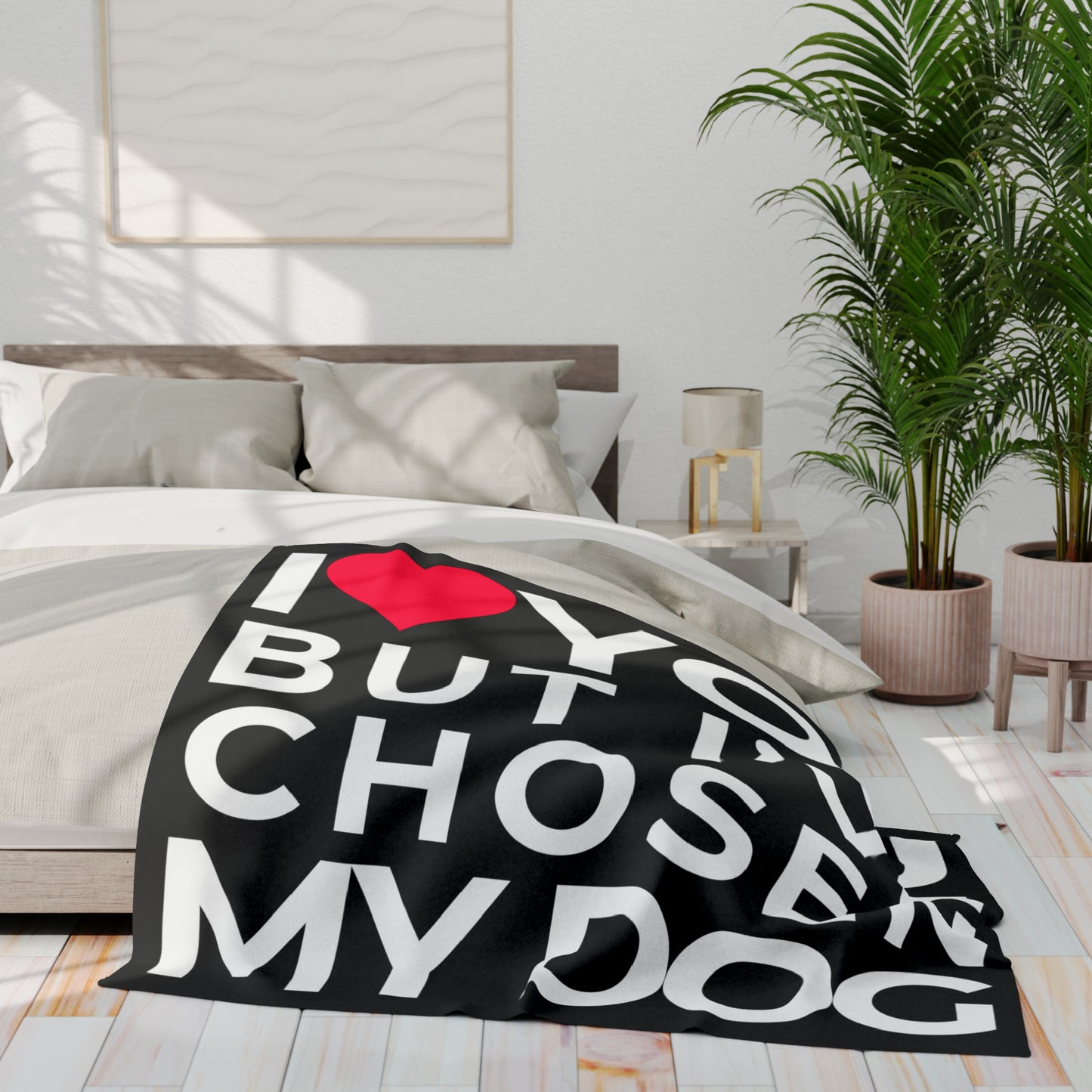 Arctic Fleece Blanket Black "I love you but, I've chosen my dog" 50"x60"